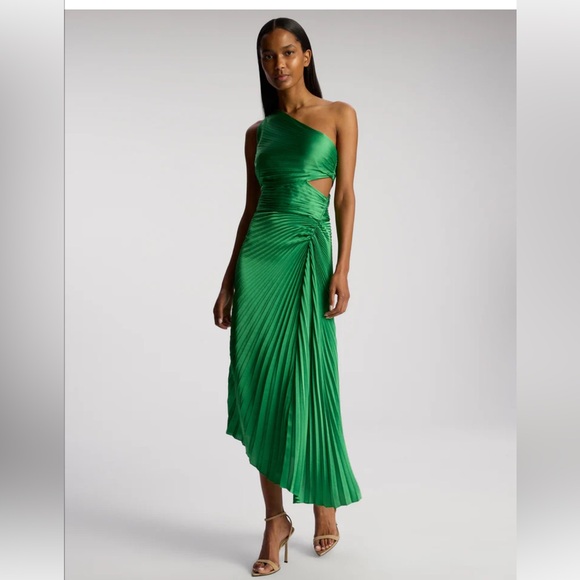 A.L.C. Delfina Dress Green Basil Size 4 - Picture 2 of 4